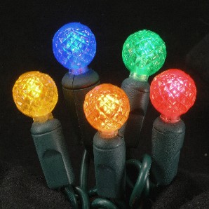 Multi-colored faceted G12 LED light string