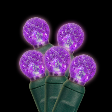 Purple G12 faceted LED light string