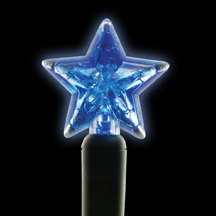 Blue star-shaped LED light string