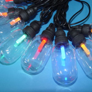 Multi-colored T11 LED patio light string