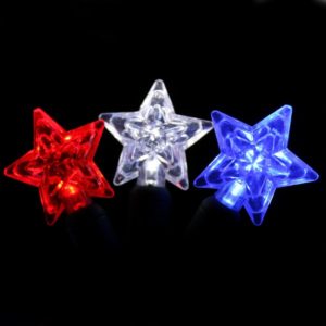 Red, white and blue star-shaped LED light string