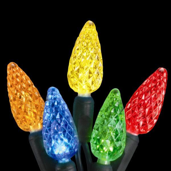 Multi-colored C6 LED light string